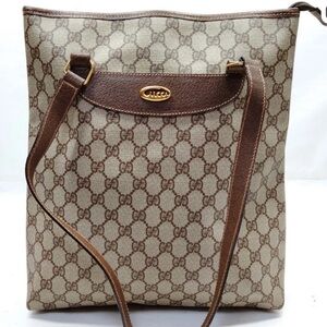 Auth Gucci Brown Monogram Shoulder Bag Vintage, PVC - EUC